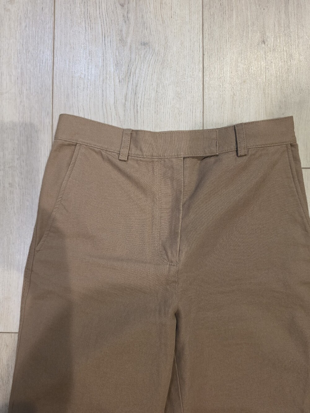 COS Brown Cotton Straight Leg Trousers Pants Minimalist Scandinavian Size 36 - Picture 2 of 8
